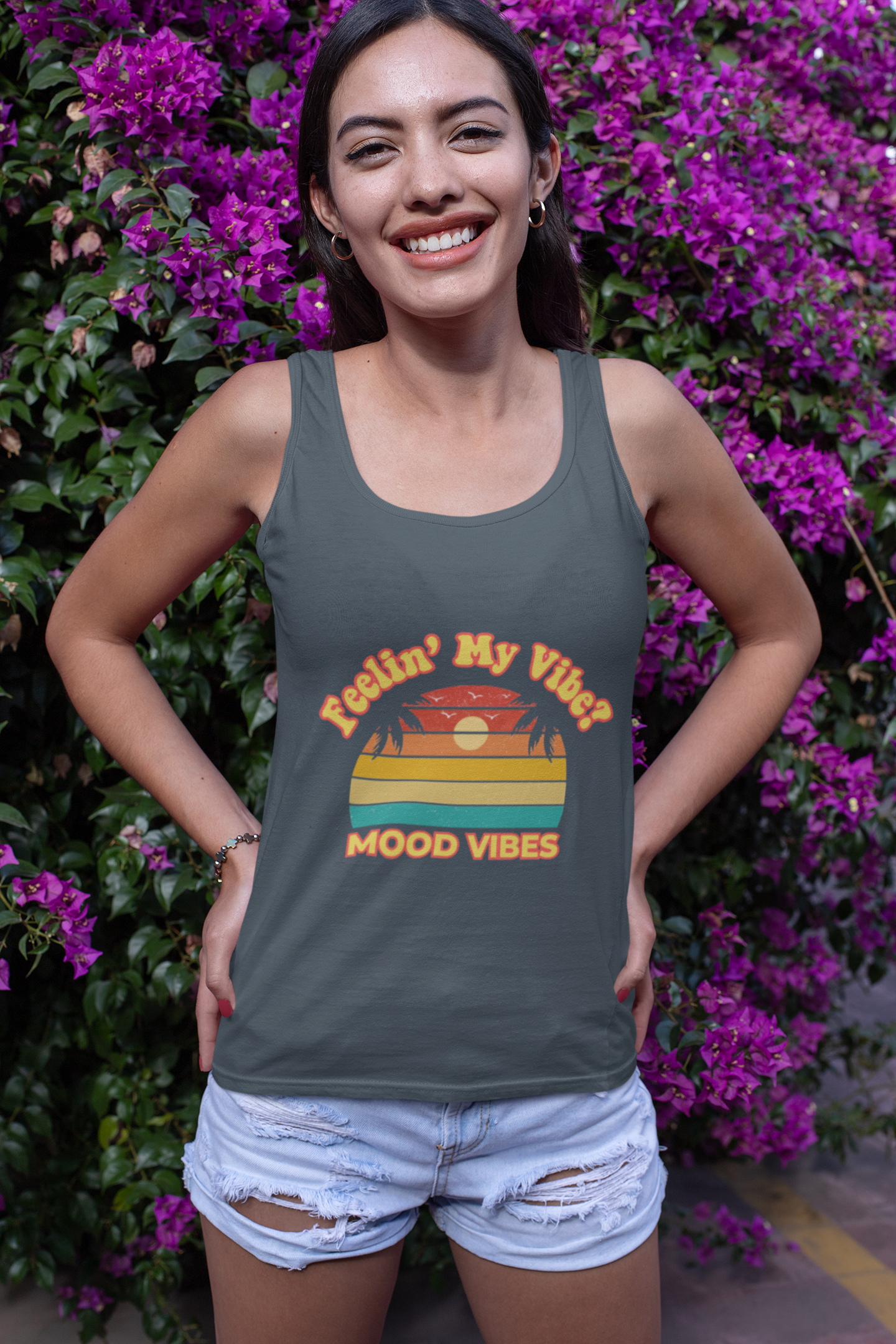 Mood Vibes® Women’s Racerback Tank – Good Vibes Only