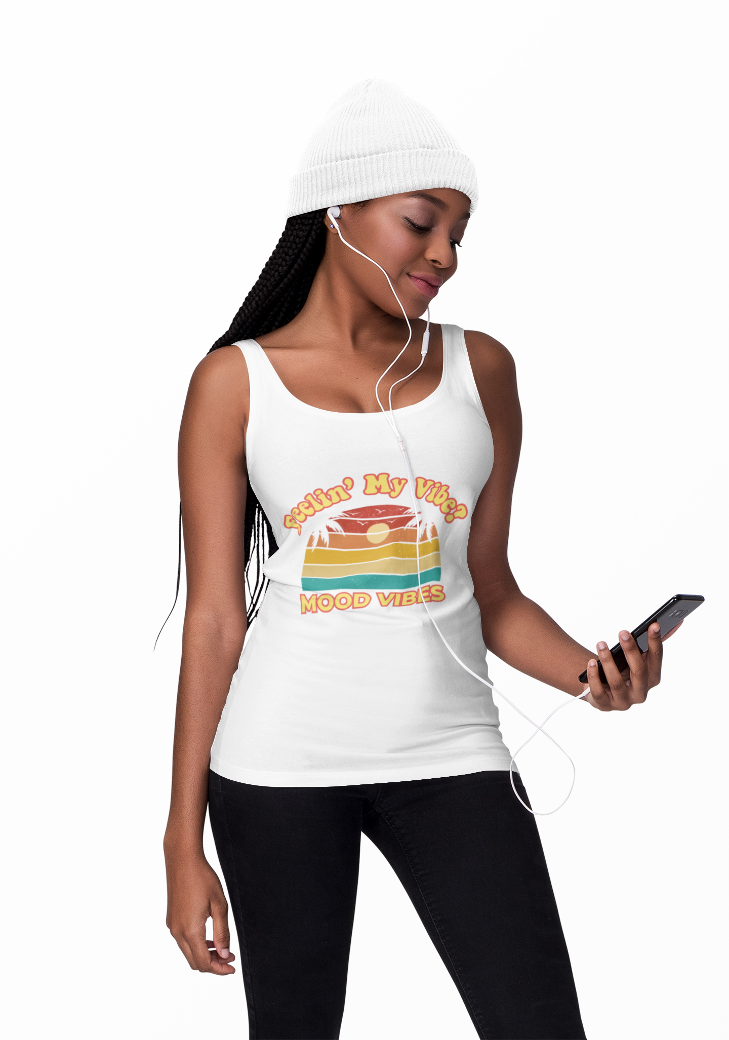Mood Vibes® Women’s Racerback Tank – Good Vibes Only